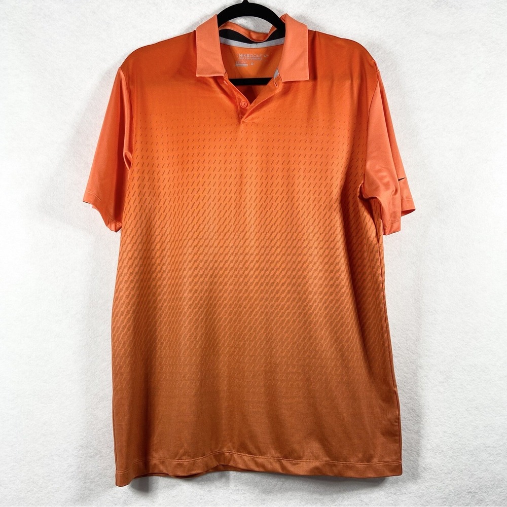 Nike Golf Polo Shirt Mens Medium Orange Tour Performance Shortâ Sleeve NWOT